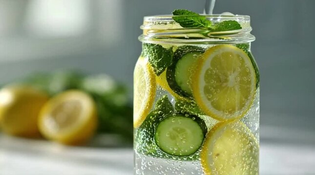 Fresh Lemon Cucumber Mint Infused Water for Healthy Lifestyle