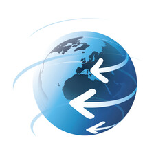 Earth Globe Design - Global Business, Modern Technology, Globalization Concept Clip-Art. Design Template Isolated on White Includes Copyspace and EPS Vector Format