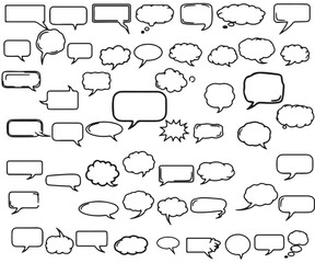 Fototapeta premium Collection of various speech bubbles and chat boxes