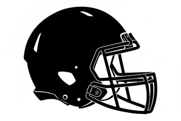 Fototapeta premium The Gridiron Guardian: A sleek, black football helmet stands as a symbol of protection, strength, and the spirit of competition in the arena. 