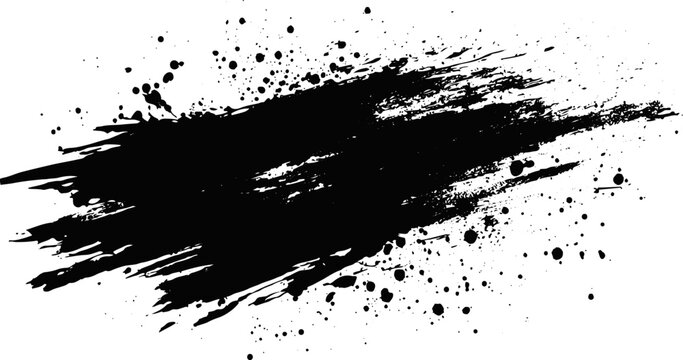 Abstract Monochrome Vector Pattern with Scratches, Chips, Scuffs, Gritty Noise and Grain on Black Paper Gradient.