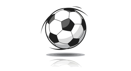 Obraz premium Dynamic soccer ball in motion with sleek black and white design