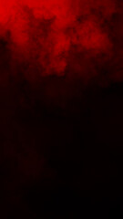 Vertical abstract smoke misty fog on isolated black background. Red smoke effect overlays. Design texture element.