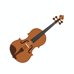 Fototapeta premium Illustration of a Brown Violin on White Background