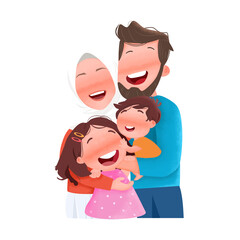 Happy parents and children portrait