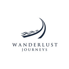 Fototapeta premium Wanderlust Journeys Logo Design Element Wave.