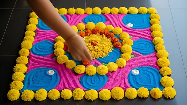 Rangoli Art - A Colorful Celebration of Indian Tradition.