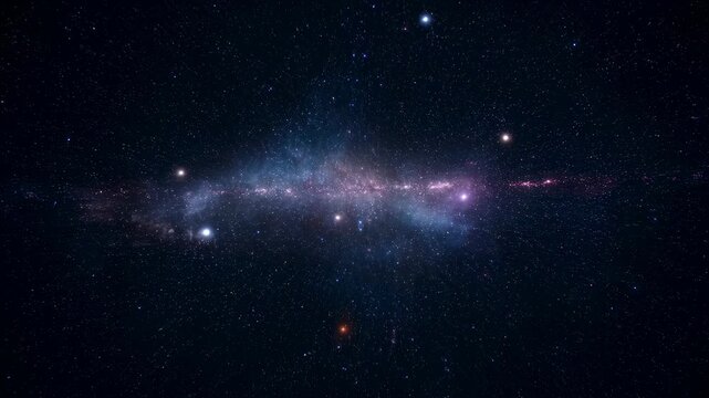 Stunning view of a spiral galaxy in deep space, showcasing vibrant colors and celestial bodies. A mesmerizing glimpse into the universe's vastness and beauty