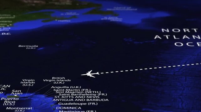 Flight From Algiers ALGERIA to Belmopan BELIZE with flag pins