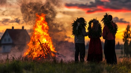 Midsummer's Eve bonfire.