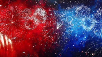 Red, white, and blue fireworks.