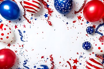 Red, white, and blue party decorations.