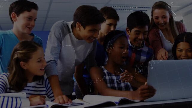 Animation of mathematical equations over diverse students using laptop