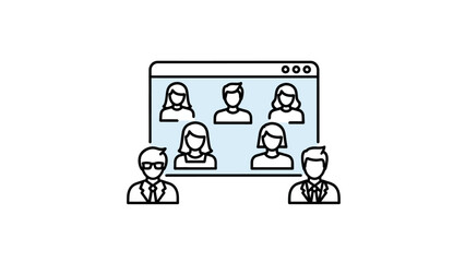 Fototapeta premium Business people online meeting remotely.