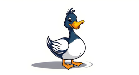 Obraz premium duck, bird, animal, wildlife, nature, waterfowl, pond, lake, river, swimming, beak, feathers, wings, quack, farm, poultry, cute, cartoon, icon, symbol, vector, illustration, minimal, modern, flat, lin