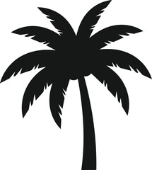 Obraz premium Tropical palm tree silhouette isolated on transparent background