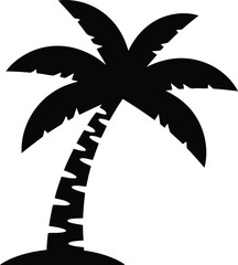 Obraz premium Black silhouette palm tree icon vector illustration isolated on transparent background for your design project and other