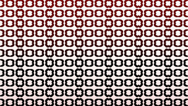 A pattern of black and red squares with a pink background