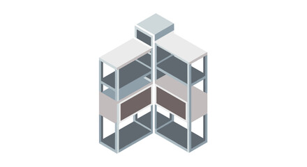 Obraz premium 3D rendering of modern shelving unit design.
