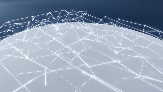 Abstract technology network glowing on a digital surface