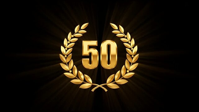 Golden 50th Anniversary Celebration Emblem.