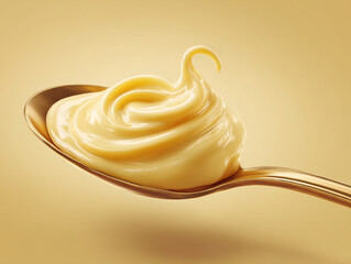 custard on a spoon