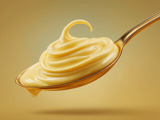 custard on a spoon