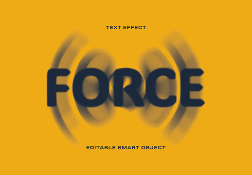 Editable Force Text Effect with Radial Motion Blur Typography