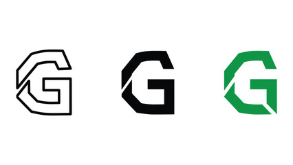 Fototapeta premium Modern g logo designs in black and green