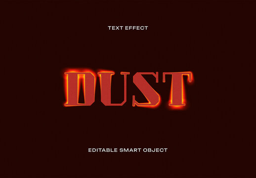 Dust Glowing Lava Text Effect with Fire Light Typography Style