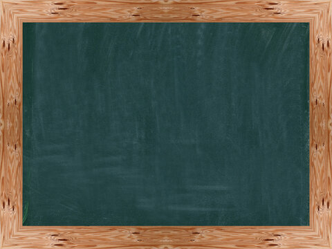 Leere Kreidetafel mit einfachen Holzrahmen	
