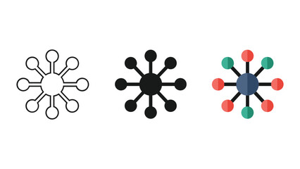 Fototapeta premium Different style of network icon set
