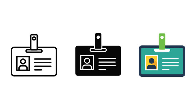 Identification badge icons set
