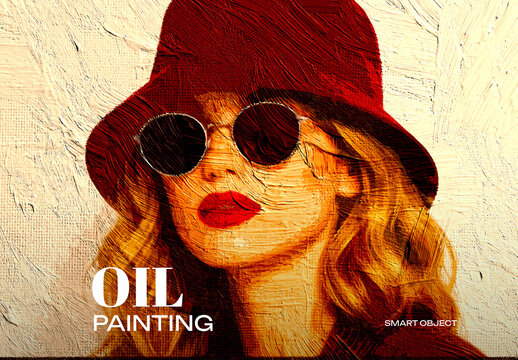 Vintage Artistic Oil Painting Style Fashion Photo Effect