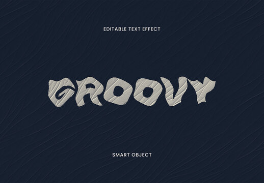 Textured Groovy Text Effect with Paper Cut Style Typography