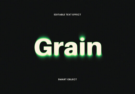 Editable Grainy Neon Text Effect with Soft Glow