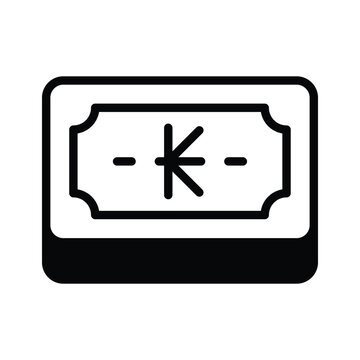 Well designed glyph icon showing laotian kip currency concept