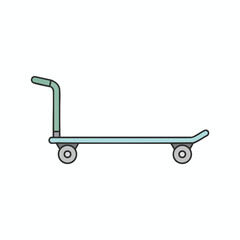 Simple Cartoon Hand Truck with Wheels