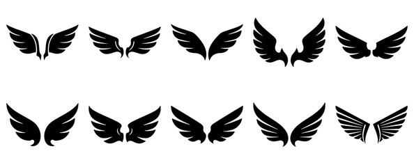 Obraz premium Wings icons set. Simple set of wings vector icons