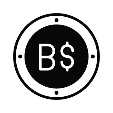 A customizable glyph icon of brunei dollar is scalable