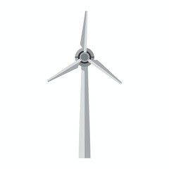 Isolated White Wind Turbine on White Background