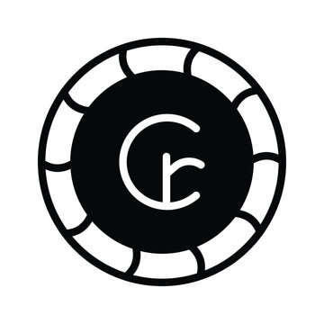 Easy to edit glyph icon showing brazilian cruzeiro design