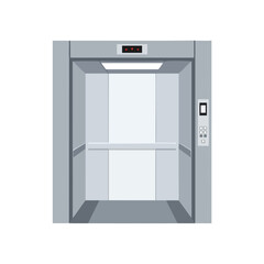 Gray Elevator Interior with Control Panel