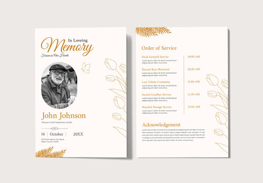 Funeral Program Template for Celebration of Life Service