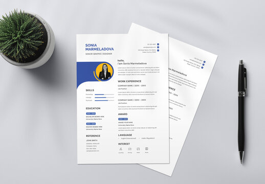 Modern Resume CV Template for Professional Job Seekers