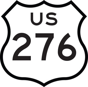US Route 276 Highway Cutout Road Shield Badge Number System Design Emblem Vector