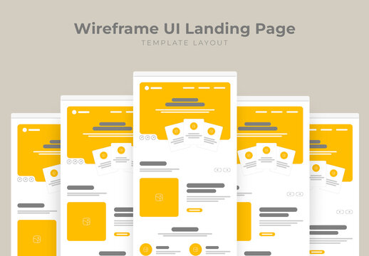 Wireframe UI Landing Page Template for Website