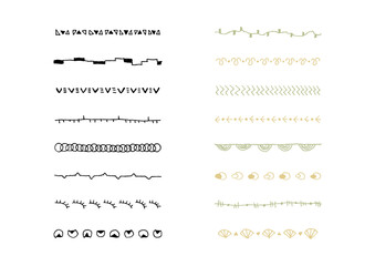 ナチュラルでシンプルな手描きのラインセット12