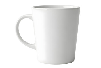 Obraz premium blank white ceramic coffee mug, simple design, for mockup or branding, isolated on transparent background, png