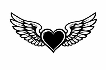 Obraz premium Winged Heart Love Symbol